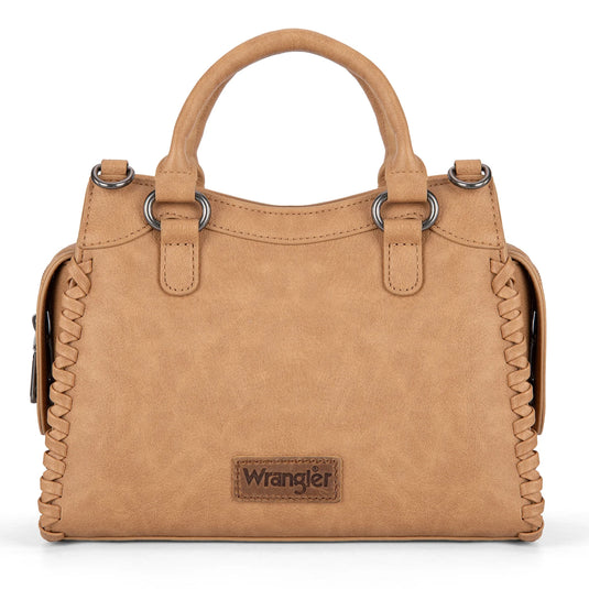 WG183-8300LBR - Wrangler Carry-All Whipstitch Tote/Crossbody - Light Brown