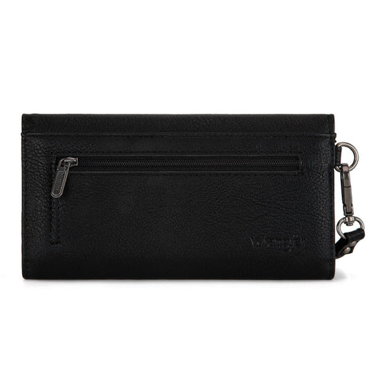 WG183-W048BK -  Wrangler Whipstitch Wristlet Wallet - Black