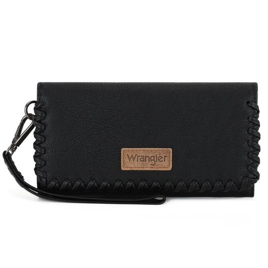 WG183-W048BK -  Wrangler Whipstitch Wristlet Wallet - Black