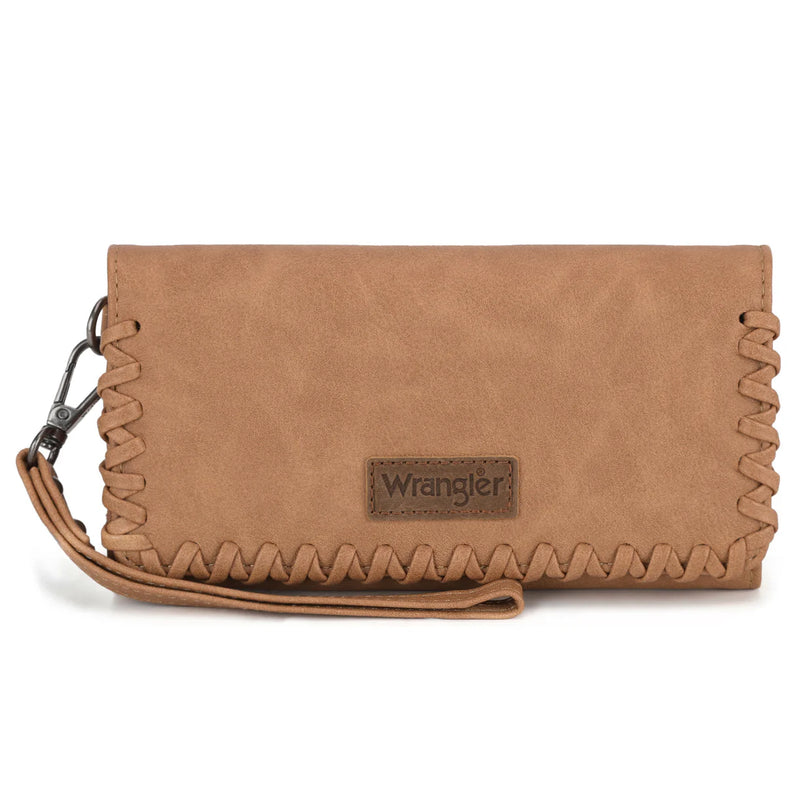 Load image into Gallery viewer, WG183-W048LBR -  Wrangler Whipstitch Wristlet Wallet - Light Brown

