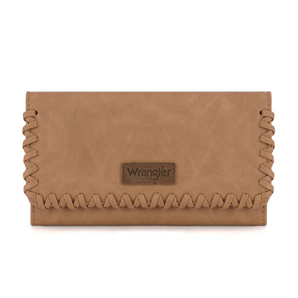 Load image into Gallery viewer, WG183-W048LBR -  Wrangler Whipstitch Wristlet Wallet - Light Brown
