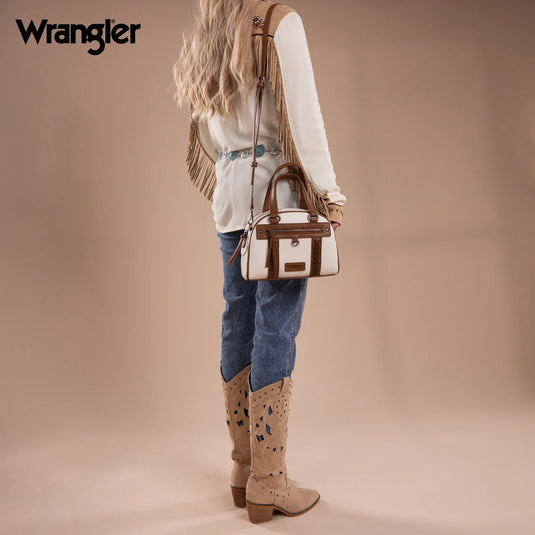 WG185-5112BG - Wrangler Whipstitch Collection Satchel/Crossbody Bag