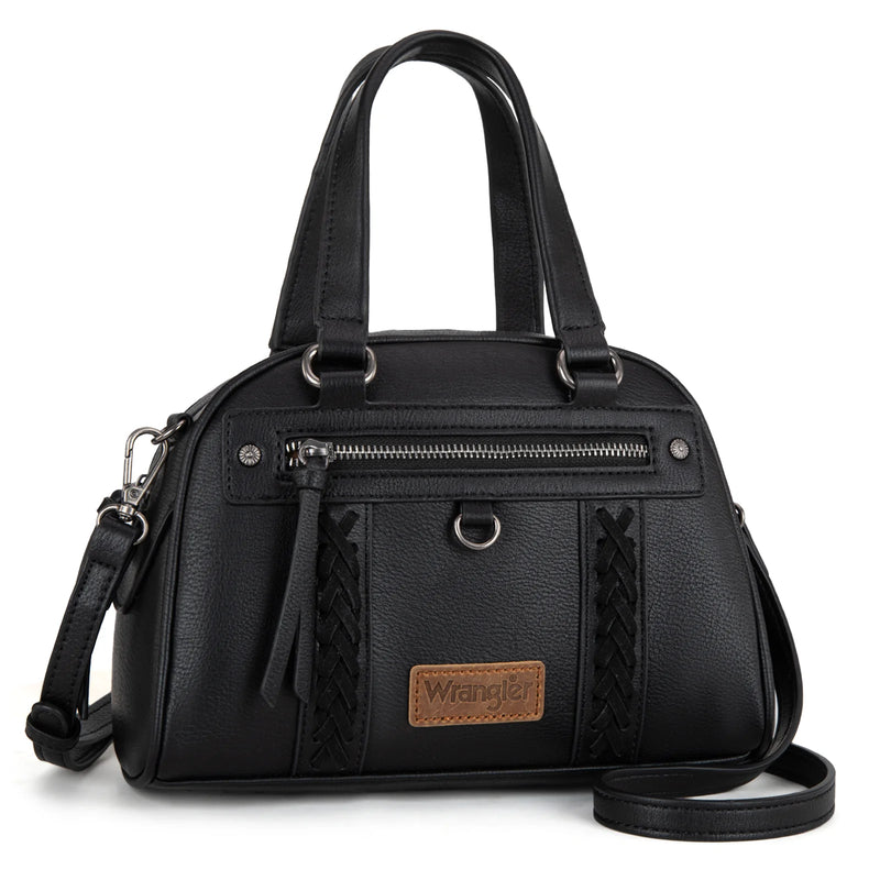Load image into Gallery viewer, WG185-5112BK - Wrangler Whipstitch Collection Satchel/Crossbody Bag
