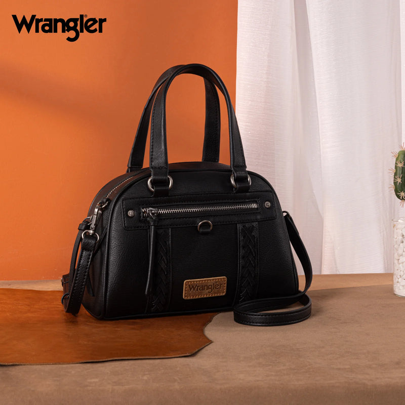Load image into Gallery viewer, WG185-5112BK - Wrangler Whipstitch Collection Satchel/Crossbody Bag
