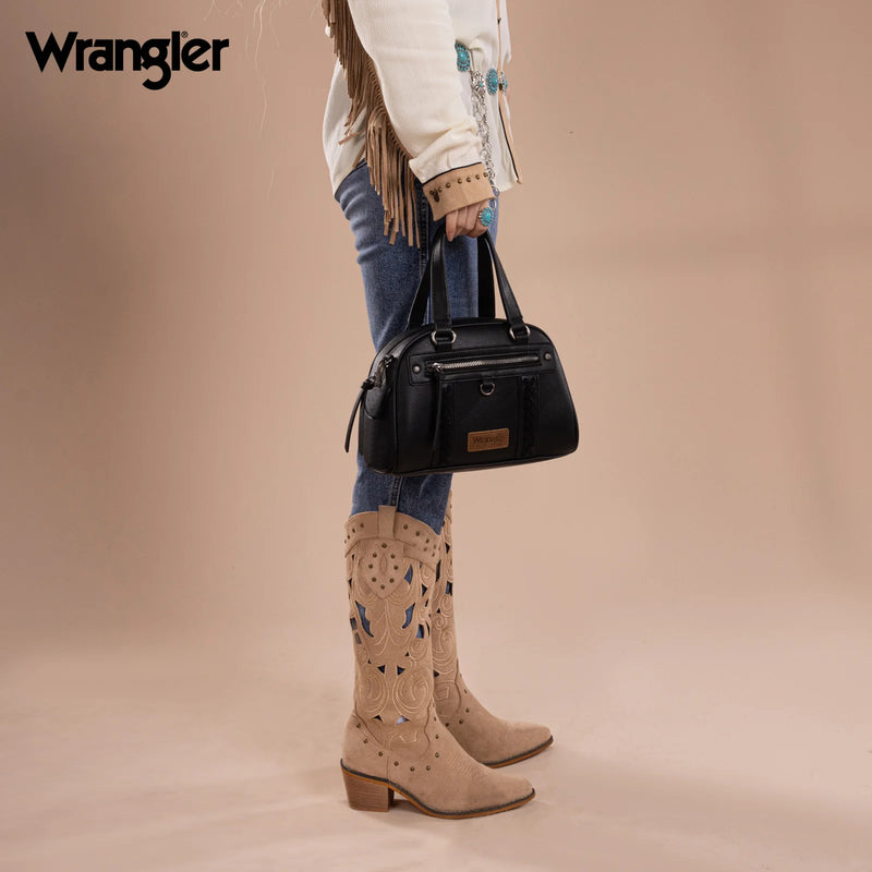 Load image into Gallery viewer, WG185-5112BK - Wrangler Whipstitch Collection Satchel/Crossbody Bag
