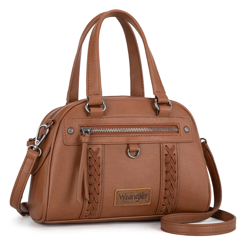 Load image into Gallery viewer, WG185-5112BR - Wrangler Whipstitch Collection Satchel/Crossbody Bag
