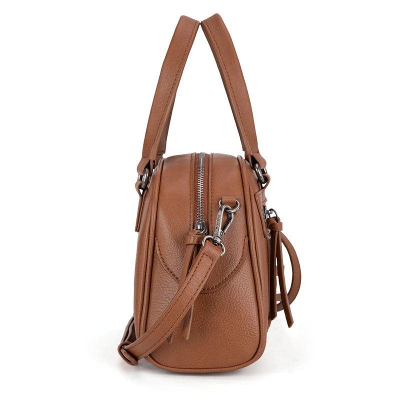 Load image into Gallery viewer, WG185-5112BR - Wrangler Whipstitch Collection Satchel/Crossbody Bag

