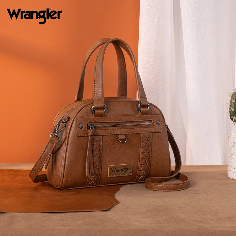 Load image into Gallery viewer, WG185-5112BR - Wrangler Whipstitch Collection Satchel/Crossbody Bag
