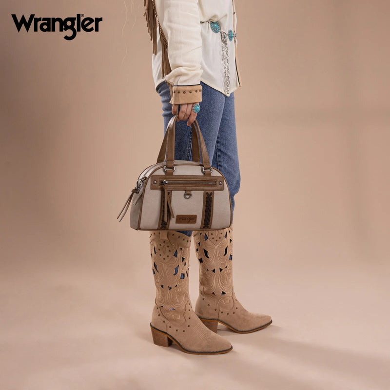 Load image into Gallery viewer, WG185-5112LGY - Wrangler Whipstitch Collection Satchel/Crossbody Bag
