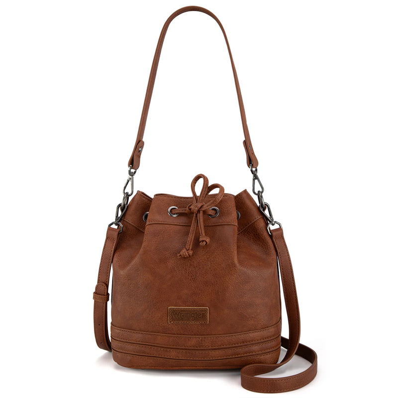 Load image into Gallery viewer, WG186-2029BR - Wrangler Classic Drawstring Bag/Crossbody - Brown
