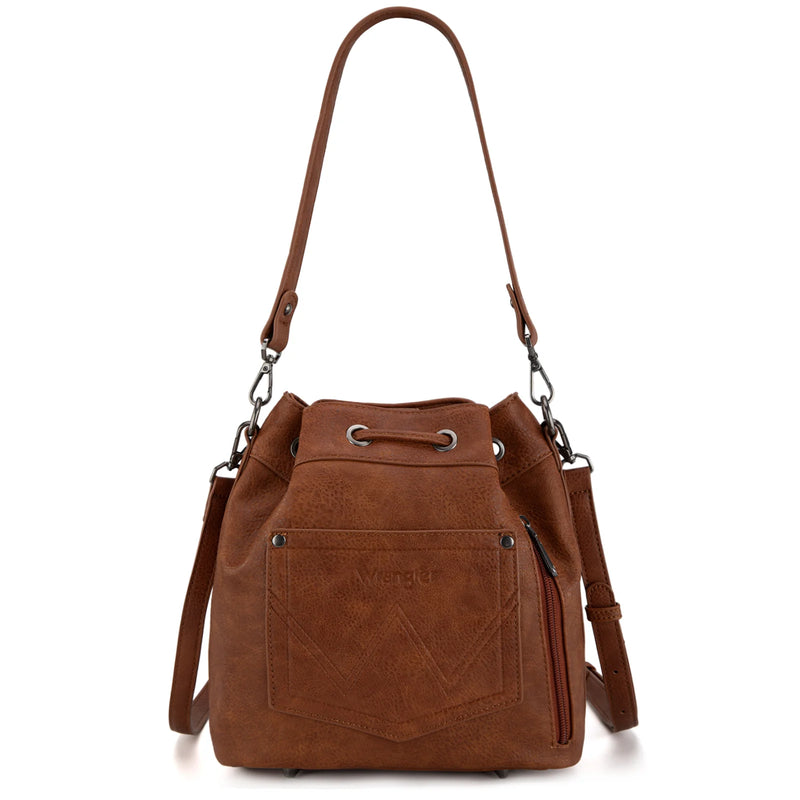 Load image into Gallery viewer, WG186-2029BR - Wrangler Classic Drawstring Bag/Crossbody - Brown
