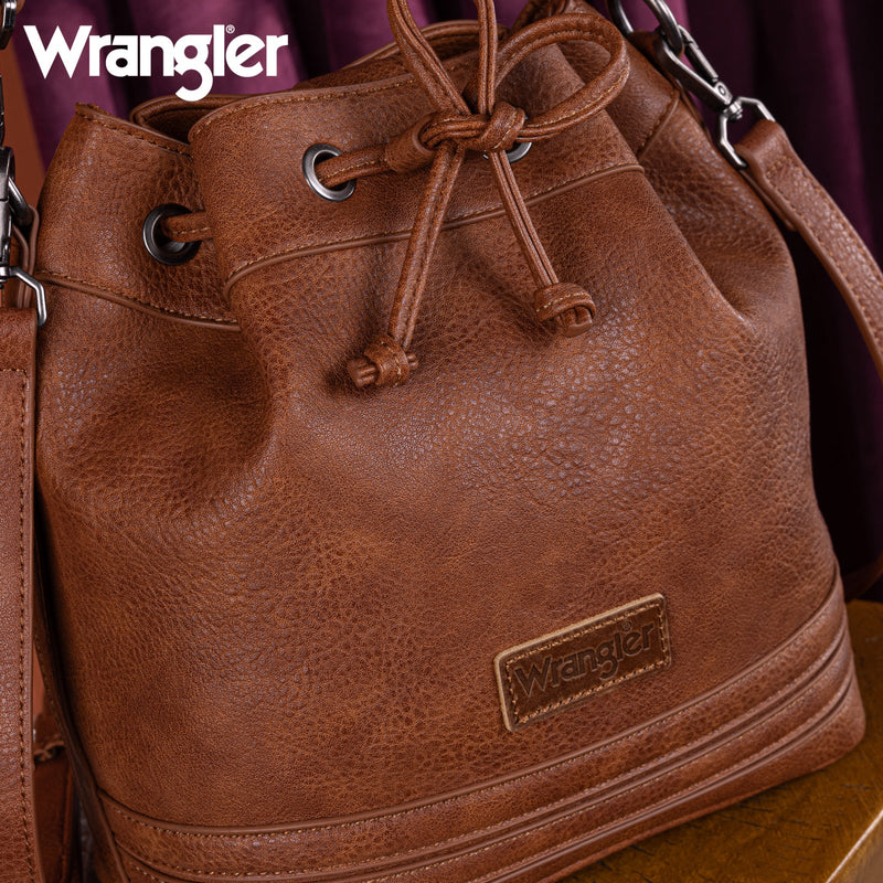 Load image into Gallery viewer, WG186-2029BR - Wrangler Classic Drawstring Bag/Crossbody - Brown
