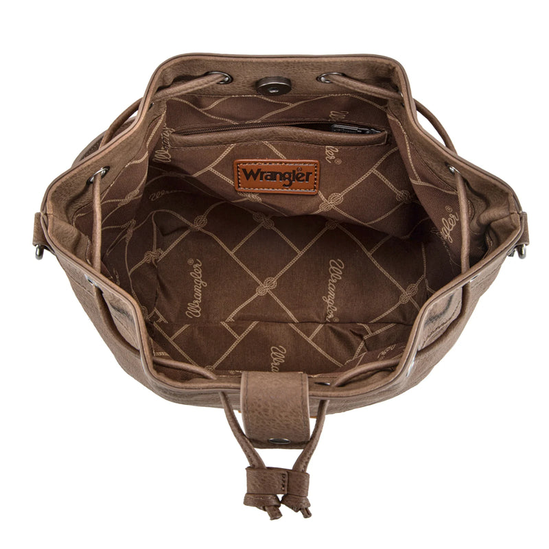 Load image into Gallery viewer, WG186-2029CF - Wrangler Classic Drawstring Bag/Crossbody - Coffee
