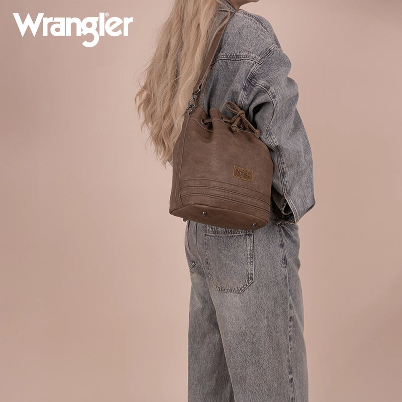 Load image into Gallery viewer, WG186-2029CF - Wrangler Classic Drawstring Bag/Crossbody - Coffee
