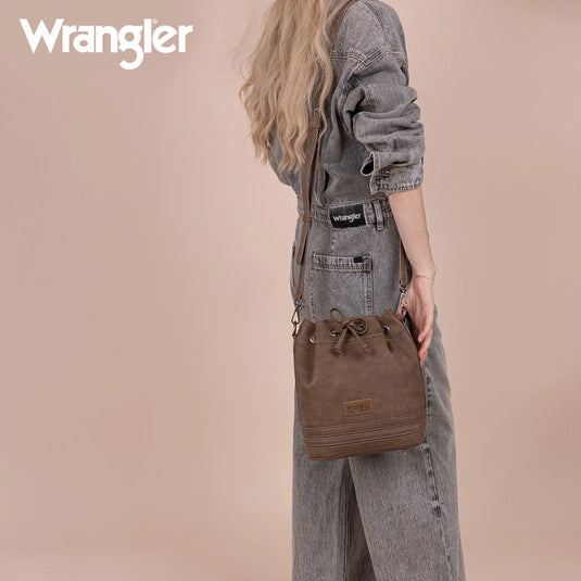 WG186-2029CF - Wrangler Classic Drawstring Bag/Crossbody - Coffee