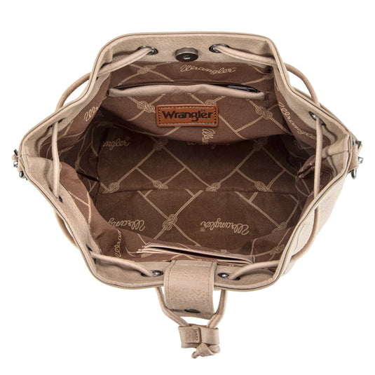 WG186-2029TN - Wrangler Classic Drawstring Bag/Crossbody - Tan