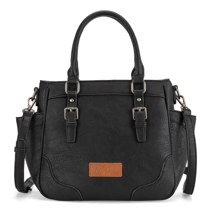 Load image into Gallery viewer, WG187-8318BK - Wrangler Carry-All Buckle Tote/Crossbody - Black
