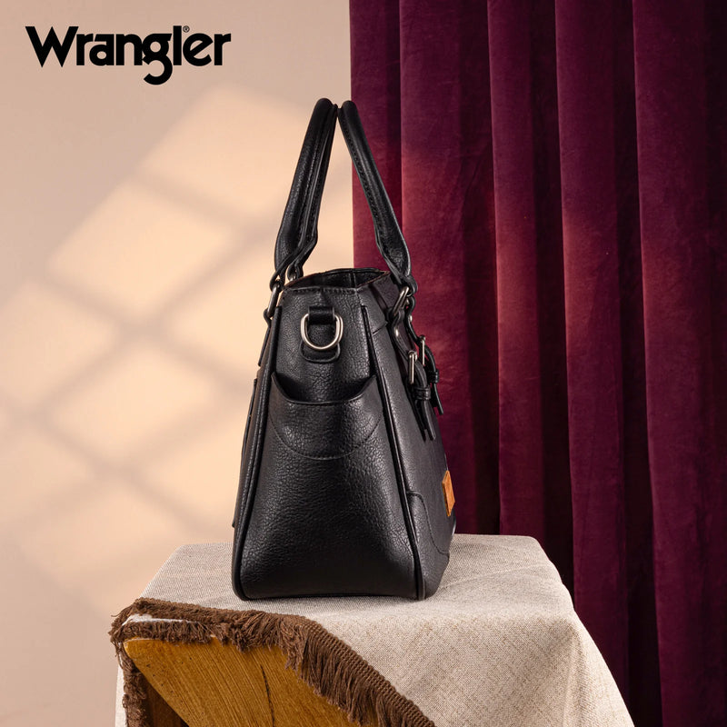 Load image into Gallery viewer, WG187-8318BK - Wrangler Carry-All Buckle Tote/Crossbody - Black
