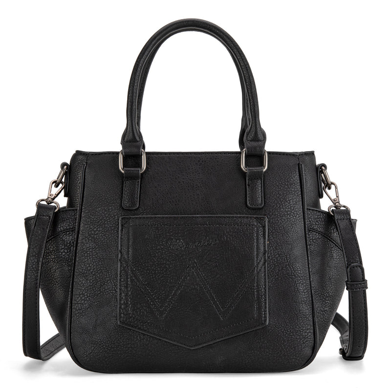 Load image into Gallery viewer, WG187-8318BK - Wrangler Carry-All Buckle Tote/Crossbody - Black
