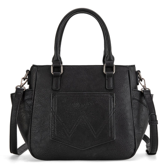 WG187-8318BK - Wrangler Carry-All Buckle Tote/Crossbody - Black