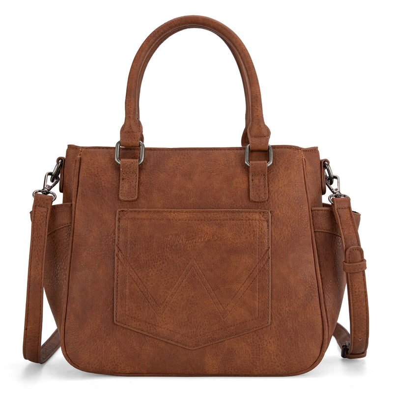 Load image into Gallery viewer, WG187-8318BR - Wrangler Carry-All Buckle Tote/Crossbody - Brown
