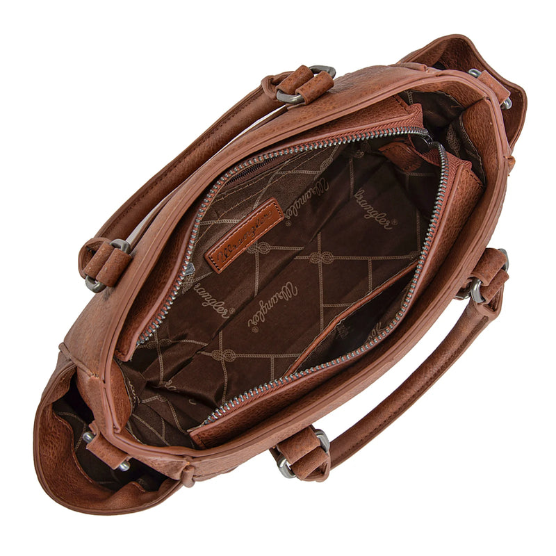 Load image into Gallery viewer, WG187-8318BR - Wrangler Carry-All Buckle Tote/Crossbody - Brown
