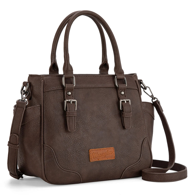 Load image into Gallery viewer, WG187-8318CF - Wrangler Carry-All Buckle Tote/Crossbody - Coffee
