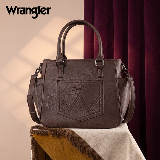 WG187-8318CF - Wrangler Carry-All Buckle Tote/Crossbody - Coffee