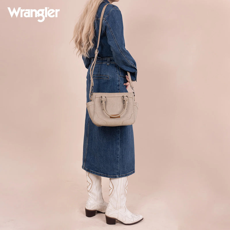 Load image into Gallery viewer, WG187-8318TN - Wrangler Carry-All Buckle Tote/Crossbody - Tan
