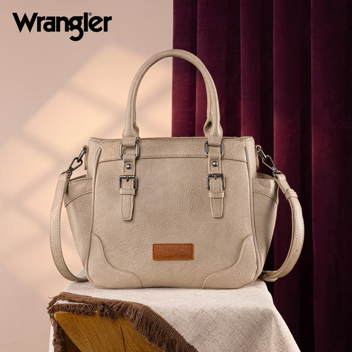 WG187-8318TN - Wrangler Carry-All Buckle Tote/Crossbody - Tan