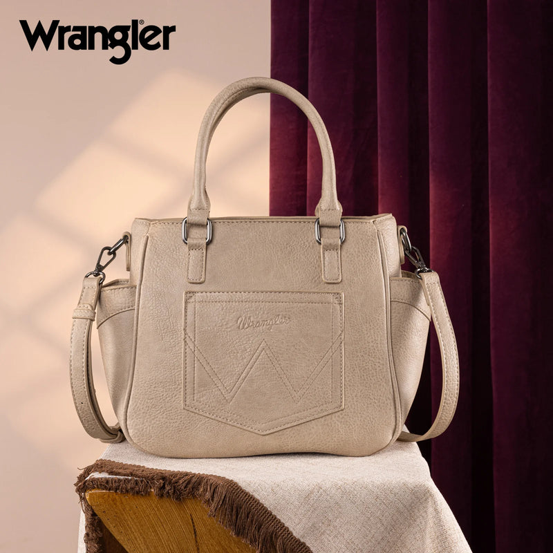 Load image into Gallery viewer, WG187-8318TN - Wrangler Carry-All Buckle Tote/Crossbody - Tan
