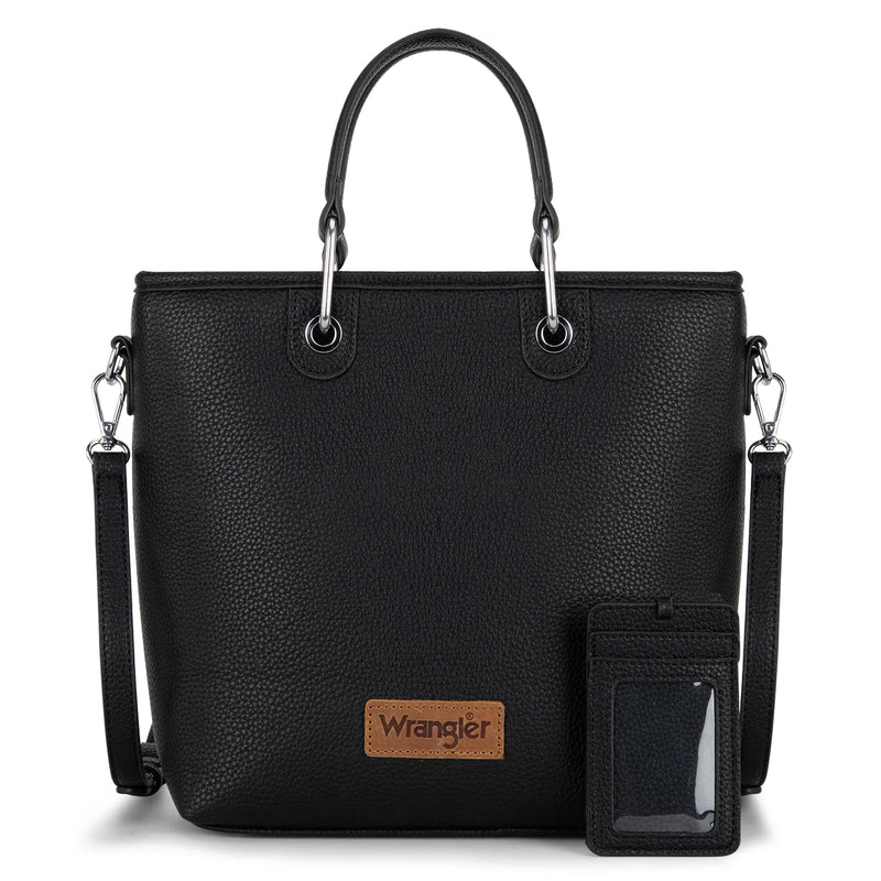 Load image into Gallery viewer, WG188-8312BK - Wrangler Top Handle Tote/Crossbody W/ Detachable Key Ring Card Holder
