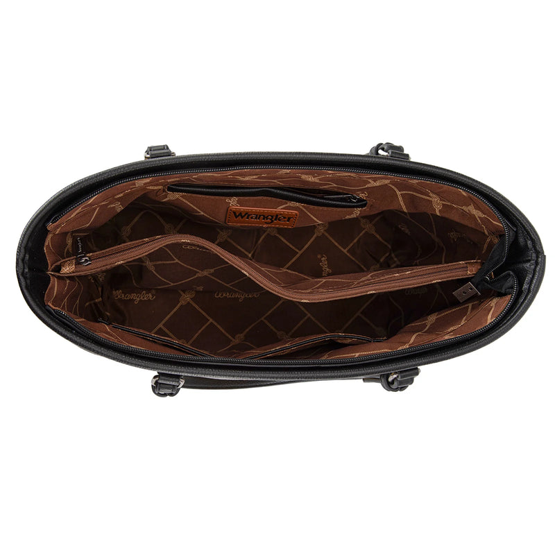 Load image into Gallery viewer, WG204-2002BK - Wrangler Sunflower Print Tote Bag - Black
