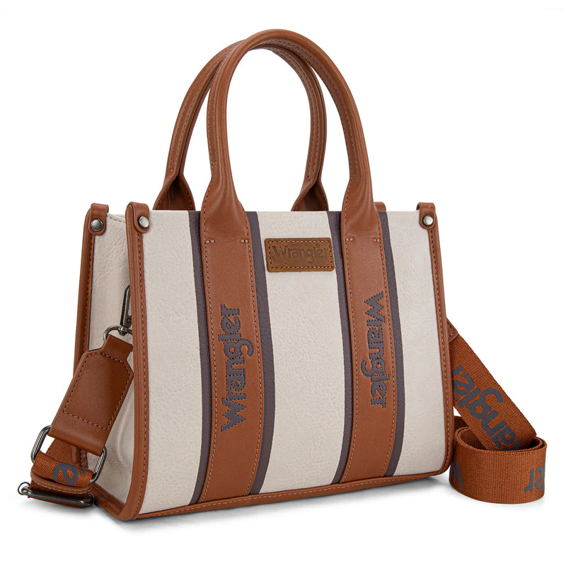 Load image into Gallery viewer, WG208-8120SBR - Wrangler Color Block Tote/Crossbody - Brown
