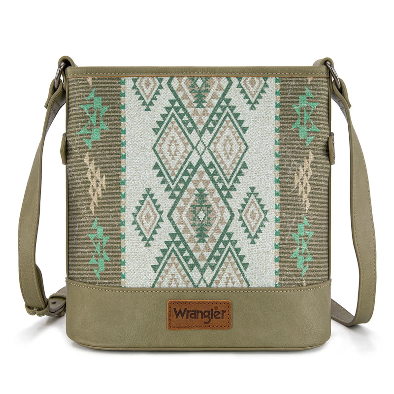 Load image into Gallery viewer, WG213-2003GN - Wrangler Aztec Distressed Print Concealed Carry Crossbody
