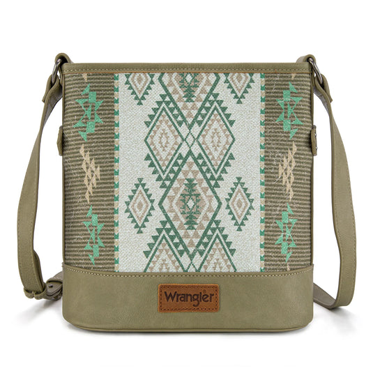 WG213-2003GN - Wrangler Aztec Distressed Print Concealed Carry Crossbody