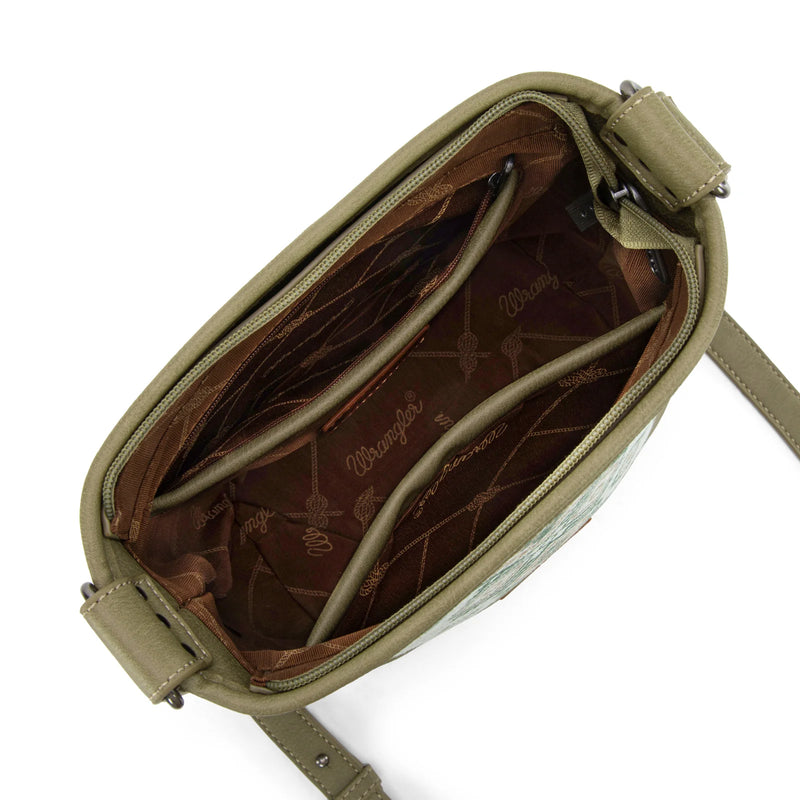 Load image into Gallery viewer, WG213-2003GN - Wrangler Aztec Distressed Print Concealed Carry Crossbody
