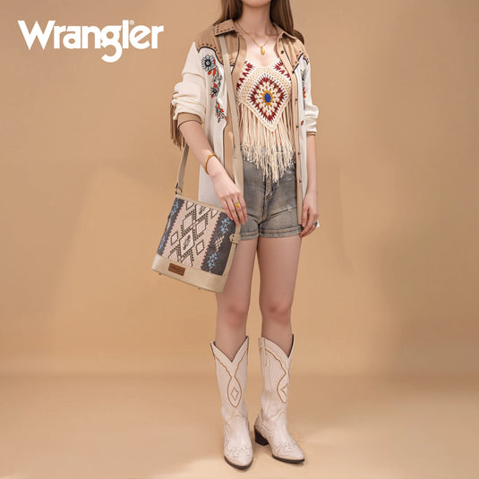 WG213-2003TN - Wrangler Aztec Distressed Print Concealed Carry Crossbody