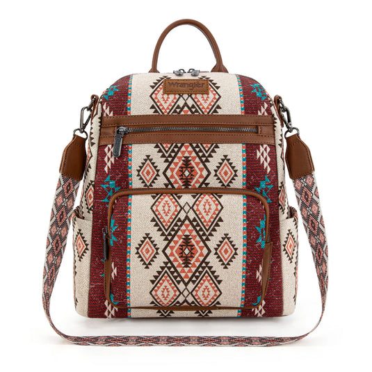 WG213-9110BR - Wrangler Aztec Print Backpack/Crossbody