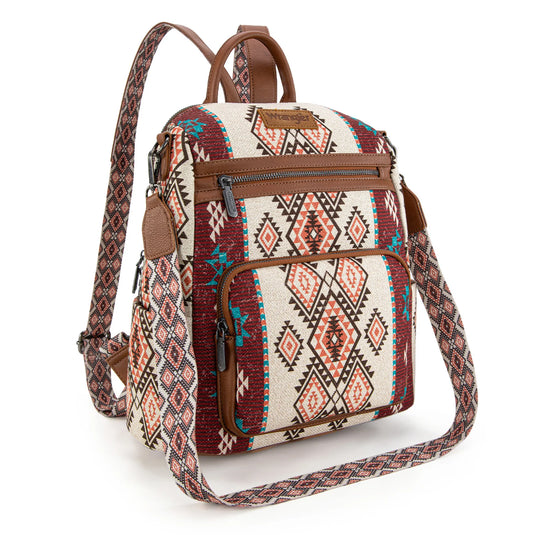 WG213-9110BR - Wrangler Aztec Print Backpack/Crossbody