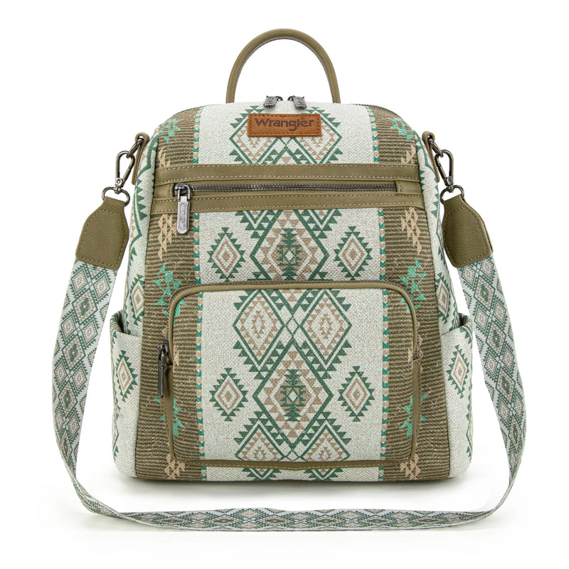 Load image into Gallery viewer, WG213-9110GN - Wrangler Aztec Print Backpack/Crossbody
