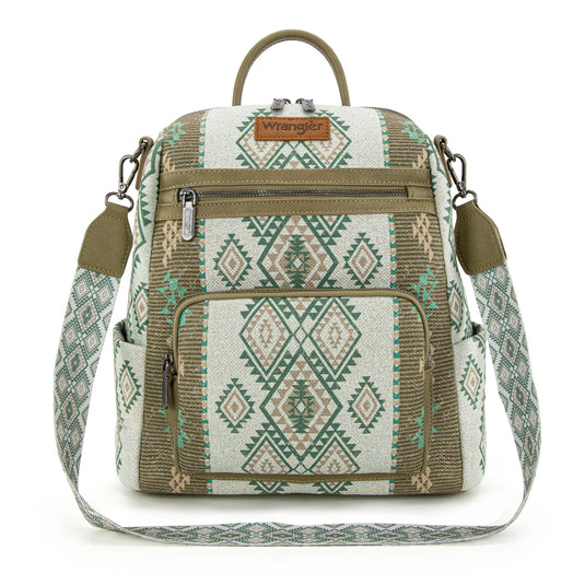 WG213-9110GN - Wrangler Aztec Print Backpack/Crossbody