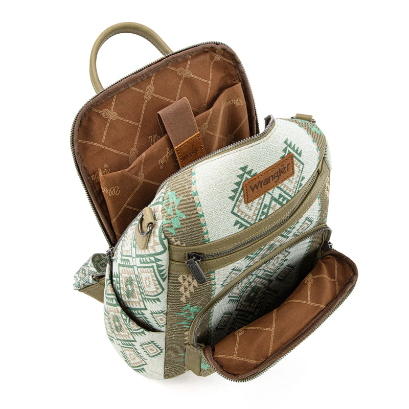 Load image into Gallery viewer, WG213-9110GN - Wrangler Aztec Print Backpack/Crossbody

