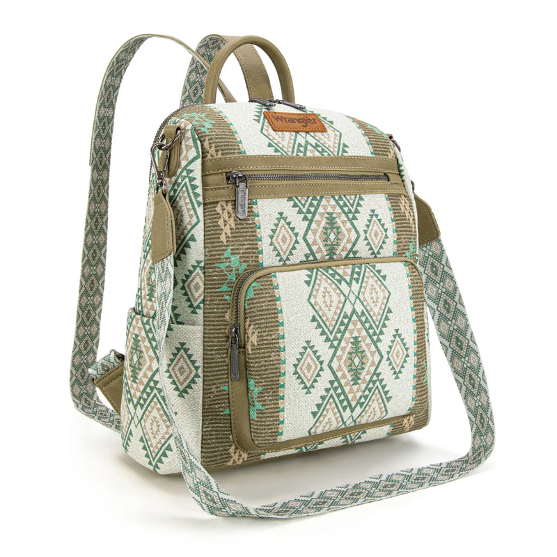 Load image into Gallery viewer, WG213-9110GN - Wrangler Aztec Print Backpack/Crossbody
