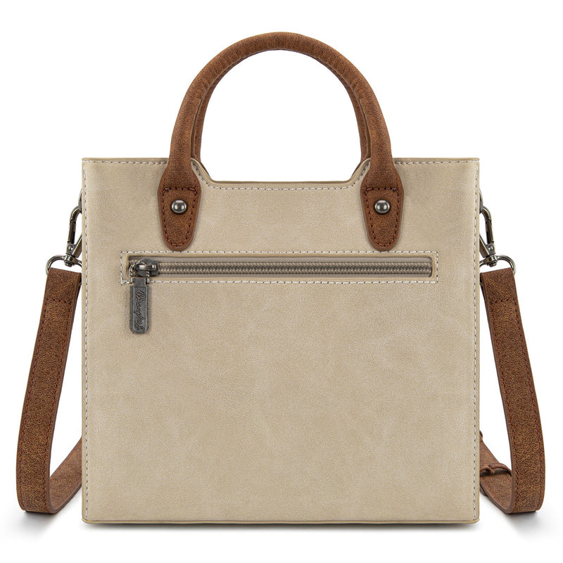 Load image into Gallery viewer, WG217-889BG - Wrangler Beige Braided Whipstitch Top Handle Small Tote/Crossbody
