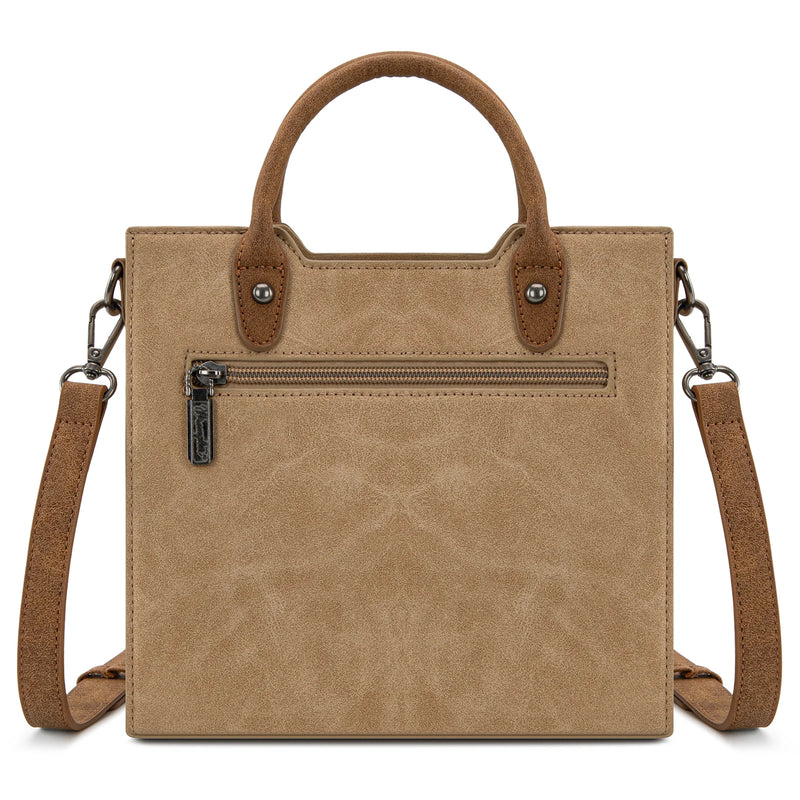 Load image into Gallery viewer, WG217-889TN - Wrangler Tan Braided Whipstitch Top Handle Small Tote/Crossbody
