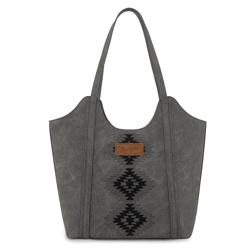 Load image into Gallery viewer, WG218-8250BK - Wrangler Aztec Embroidered Tote Bag - Black
