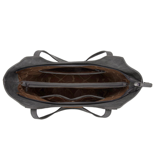 WG218-8250BK - Wrangler Aztec Embroidered Tote Bag - Black