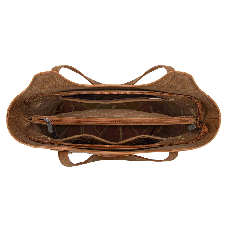 Load image into Gallery viewer, WG218-8250BR - Wrangler Aztec Embroidered Tote Bag - Brown
