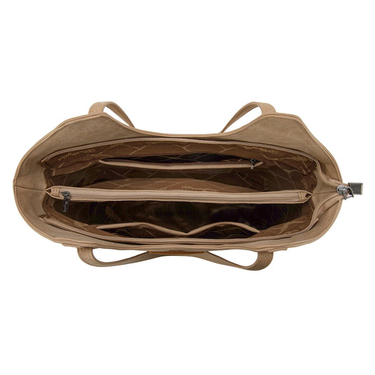 WG218-8250TN - Wrangler Aztec Embroidered Tote Bag - Tan